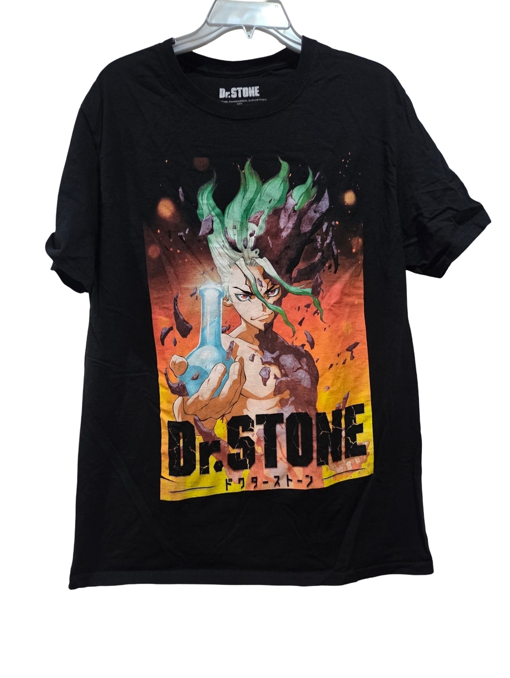 DR. STONE Senku Ishigami Anime Black T-Shirt Men's Size Large GUC
